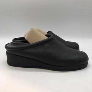Cobble Cuddlers Leather Slip On Mules Women's 7.5 Black Clogs Dream Air Comfort